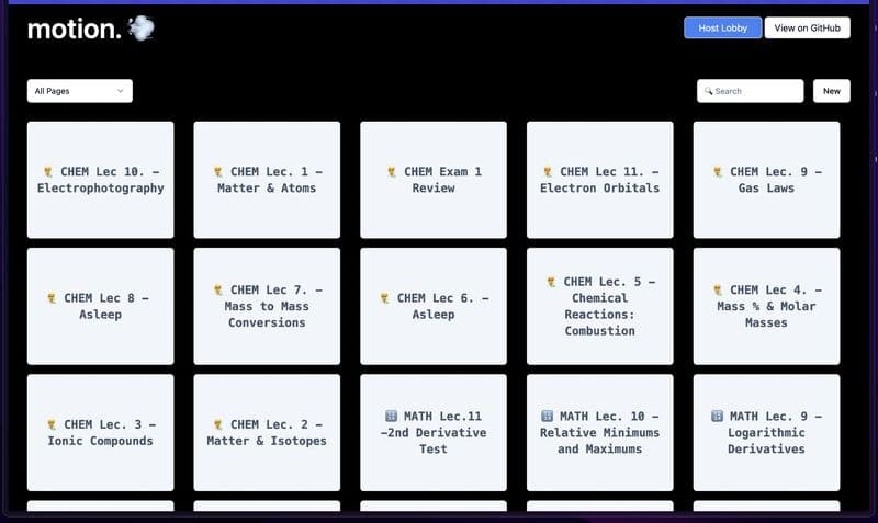 motion. - Real-time, Notion-driven Kahoot-style quiz game. Built with Svelte, SvelteKit, TypeScript, Firebase, Notion API.